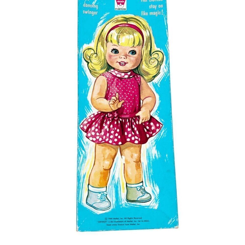 Vintage Swingy Doll Mattel 1969‎ Paper Doll Clothing Original Box Prop Display